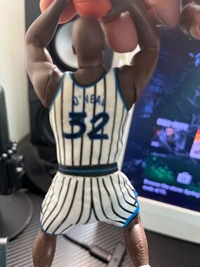 Kids One-Piece Basketball Romper in White with Blue Trim